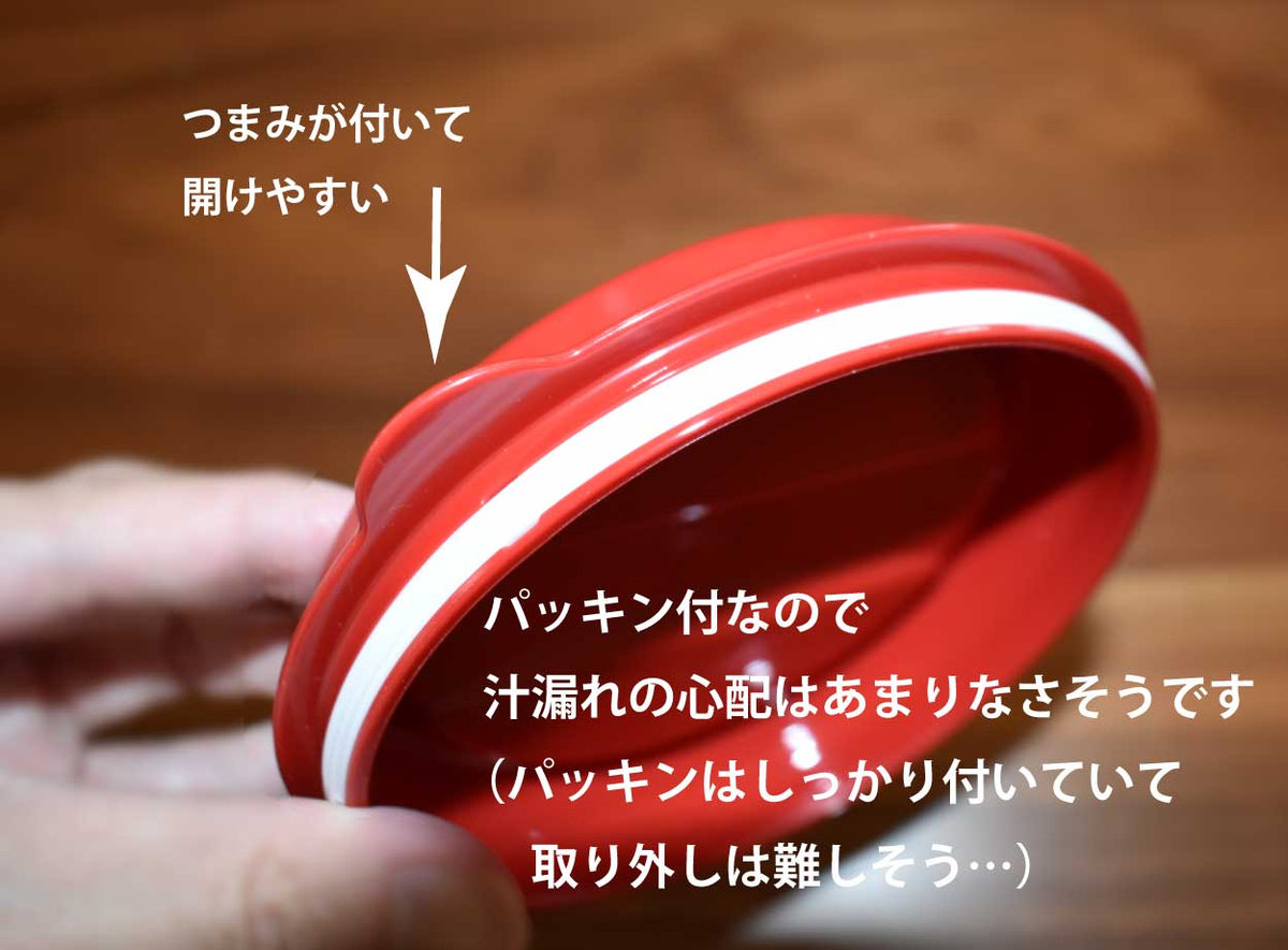 ボヌールのふたのパッキンと開けるためのつまみ