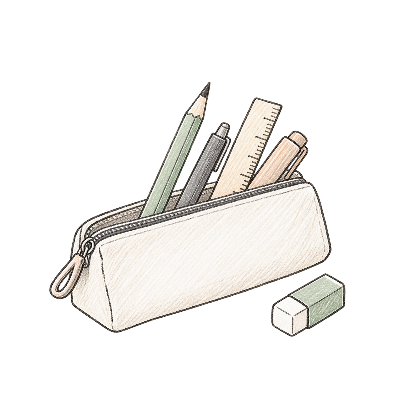 文房具の手描きイラスト