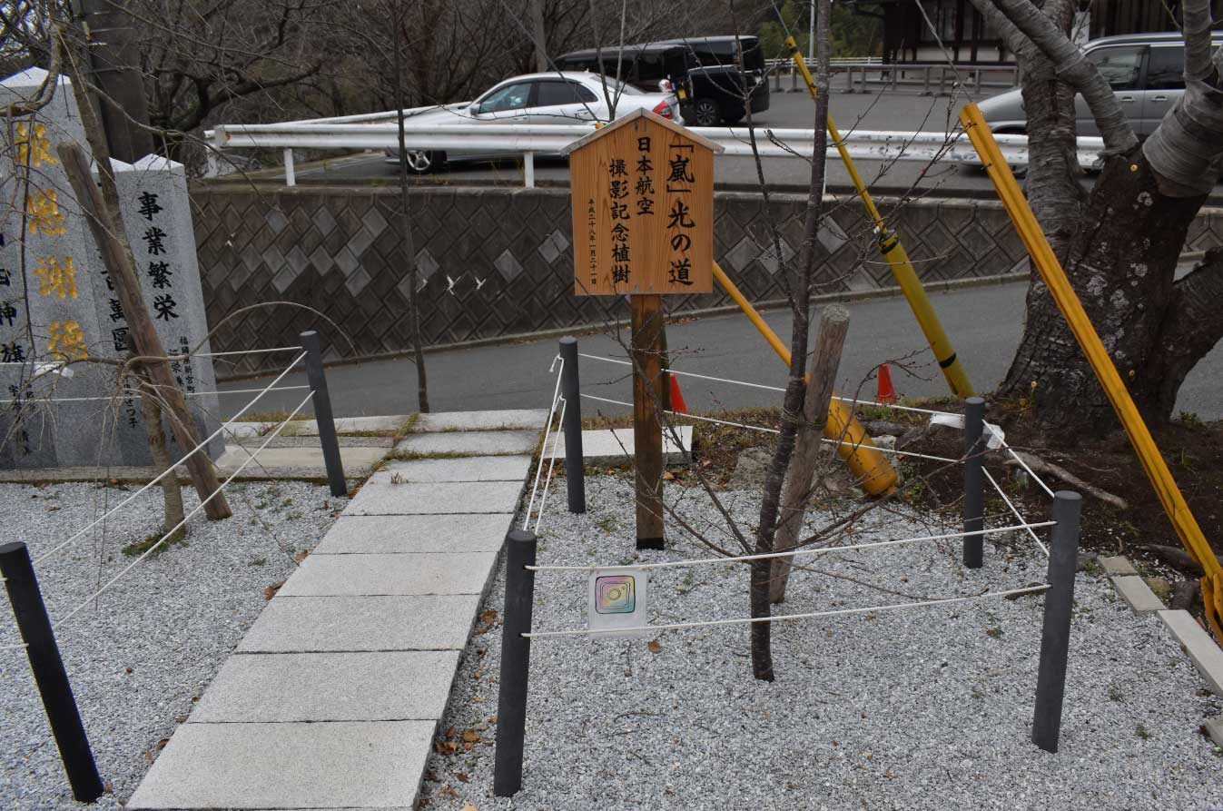 嵐のCMにまつわる宮地嶽神社の記念植樹