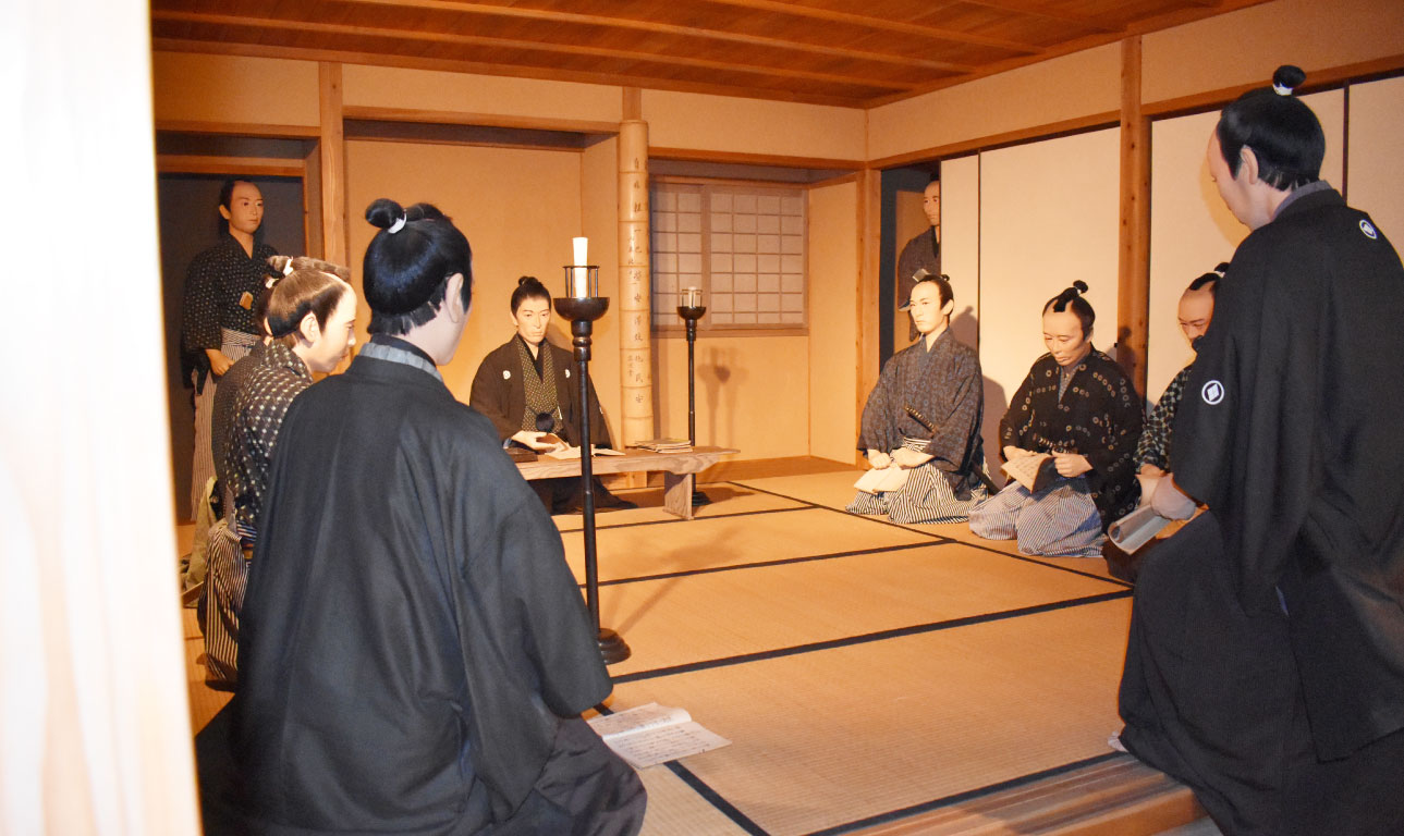 松下村塾の授業を再現した展示